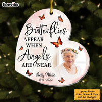 Personalized Memorial Gift Butterflies Appear When Angels Are Near Ornament 29641 thumb 1