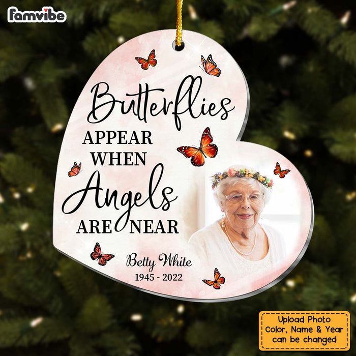 Personalized Memorial Gift Butterflies Appear When Angels Are Near Ornament 29641 1