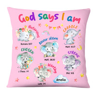 Personalized Gift For Granddaughter Elephant Gods Says I Am Pillow 29642 thumb 1
