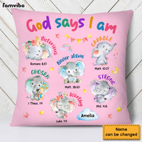 Personalized Gift For Granddaughter Elephant Gods Says I Am Pillow 29642 thumb 1