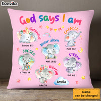 Personalized Gift For Granddaughter Elephant Gods Says I Am Pillow 29642 thumb 1