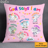 Personalized Gift For Granddaughter Elephant Gods Says I Am Pillow 29642 thumb 1