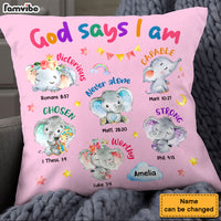 Personalized Gift For Granddaughter Elephant Gods Says I Am Pillow 29642 thumb 1