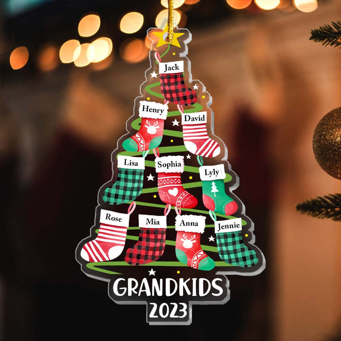 Personalized Grandkids Stocking Gift For Grandma Ornament 29646 1