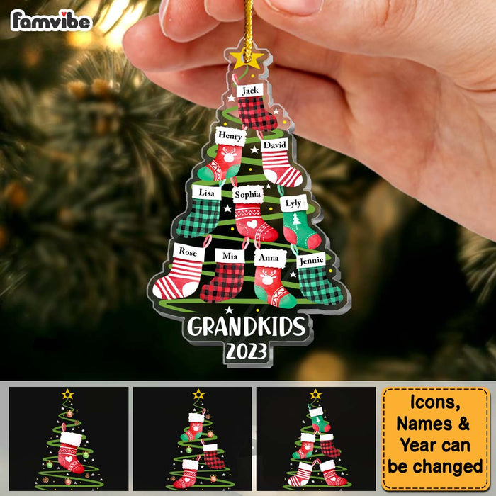 Personalized Grandkids Stocking Gift For Grandma Ornament 29646 1