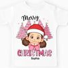 Personalized Gift For Granddaughter Pink Merry Christmas Kid T Shirt 29648 1