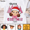 Personalized Gift For Granddaughter Pink Merry Christmas Kid T Shirt 29648 1