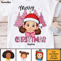 Personalized Gift For Granddaughter Pink Merry Christmas Kid T Shirt 29648 thumb 1