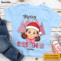 Personalized Gift For Granddaughter Pink Merry Christmas Kid T Shirt 29648 thumb 1