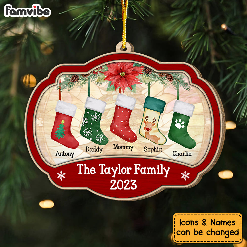 Personalized Stocking Family Christmas Ornament 29653 Primary Mockup
