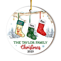 Personalized Stocking Family Christmas Circle Ornament 29654 thumb 1