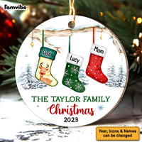 Personalized Stocking Family Christmas Circle Ornament 29654 thumb 1