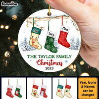 Personalized Stocking Family Christmas Circle Ornament 29654 thumb 1