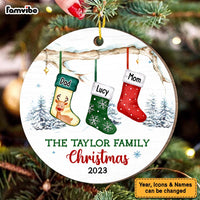 Personalized Stocking Family Christmas Circle Ornament 29654 thumb 1