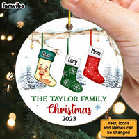 Personalized Stocking Family Christmas Circle Ornament 29654 thumb 1