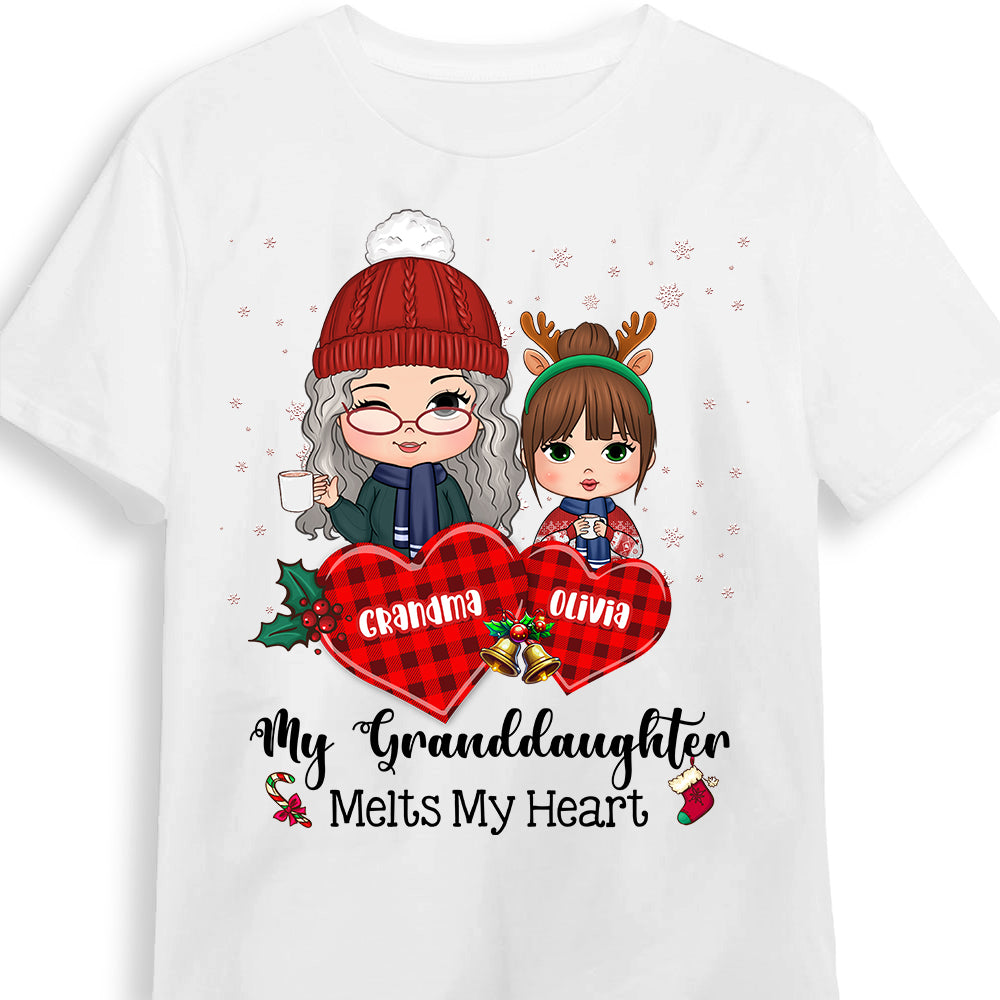 Personalized Gift For Grandma Melts My Heart Christmas Shirt Hoodie Sweatshirt 29655 Primary Mockup