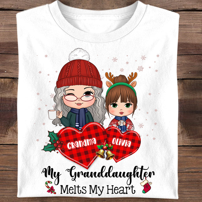 Personalized Gift For Grandma Melts My Heart Christmas Shirt - Hoodie - Sweatshirt 29655 1