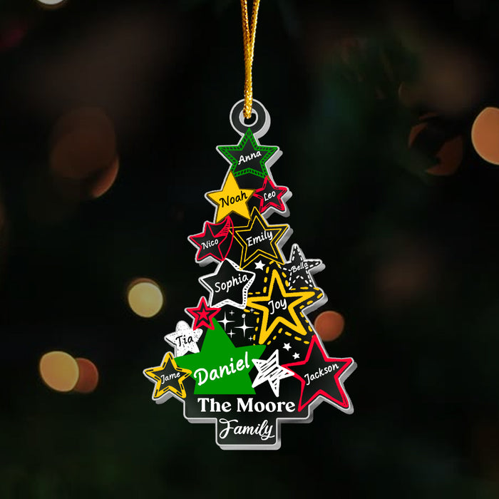 Personalized Our Family Star Christmas Tree 2 Layered Mix Ornament 29657 1