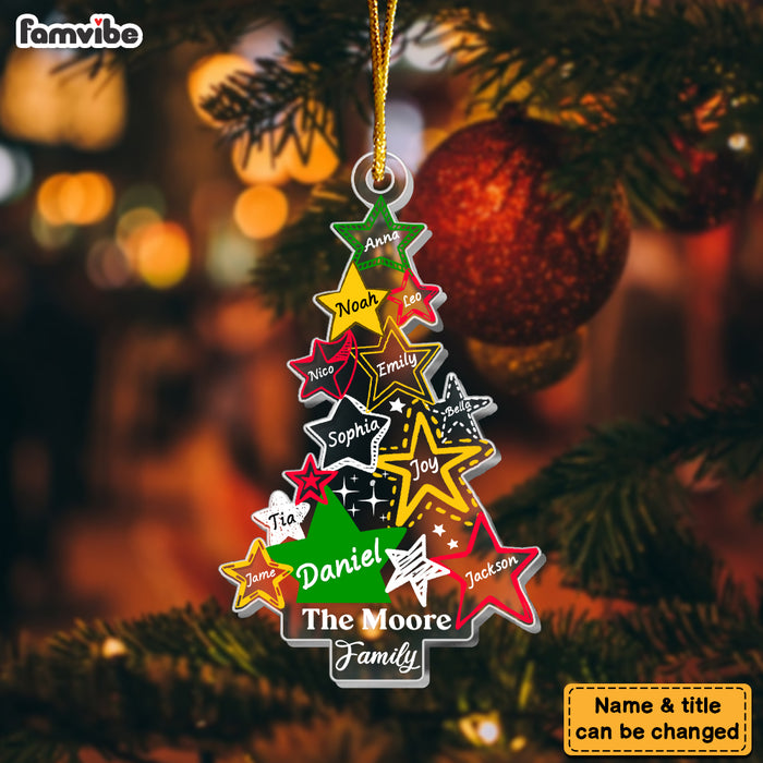 Personalized Our Family Star Christmas Tree 2 Layered Mix Ornament 29657 1
