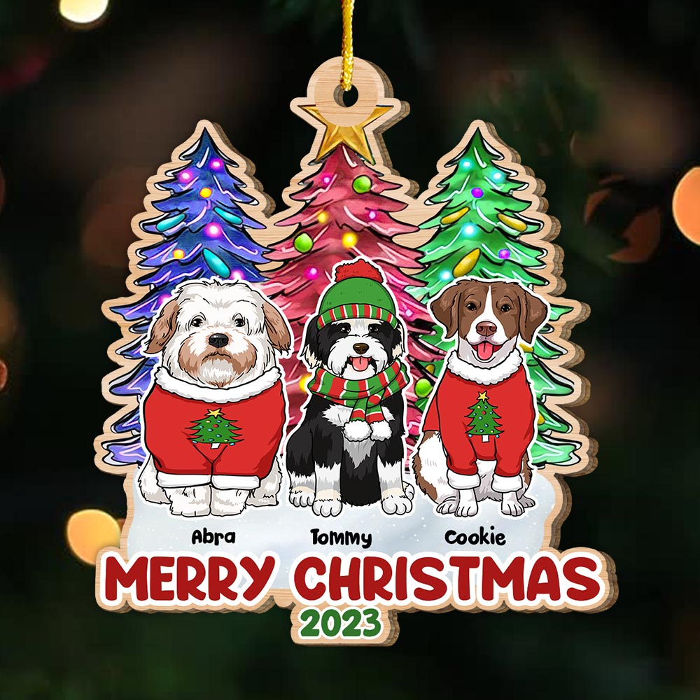 Personalized Dog Christmas Tree Ornament 29659 Primary Mockup