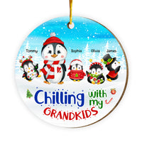 Personalized Gift For Grandma Christmas Penguin Circle Ornament 29663 thumb 1