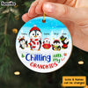 Personalized Gift For Grandma Christmas Penguin Circle Ornament 29663 1