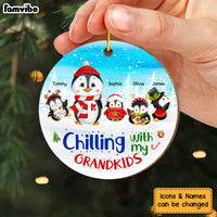 Personalized Gift For Grandma Christmas Penguin Circle Ornament 29663 thumb 1