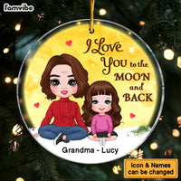 Personalized Christmas Gift For Grandma Grandkid Sitting In Moon Circle Ornament 29666 thumb 1