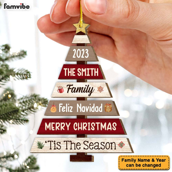 Personalized Our Family Merry Christmas Feliz Navidad Ornament 29667 1