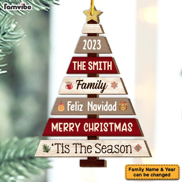 Personalized Our Family Merry Christmas Feliz Navidad Ornament 29667 1