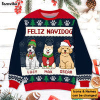 Personalized Gift For Dog Lover Feliz Navidog Ugly Sweater 29672 thumb 1