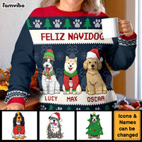 Personalized Gift For Dog Lover Feliz Navidog Ugly Sweater 29672 thumb 1