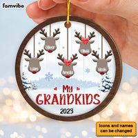 Personalized Gift For Grandma Reindeer Circle Ornament 29674 thumb 1