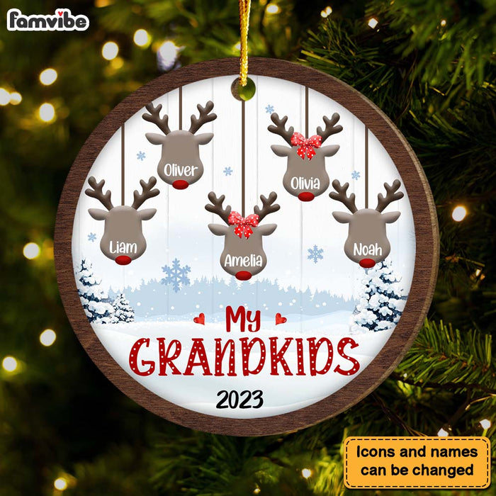 Personalized Gift For Grandma Reindeer Circle Ornament 29674 1