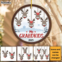 Personalized Gift For Grandma Reindeer Circle Ornament 29674 thumb 1