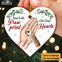 Personalized Dog Cat Pet Memorial Christmas Heart Ornament 29675 thumb 1