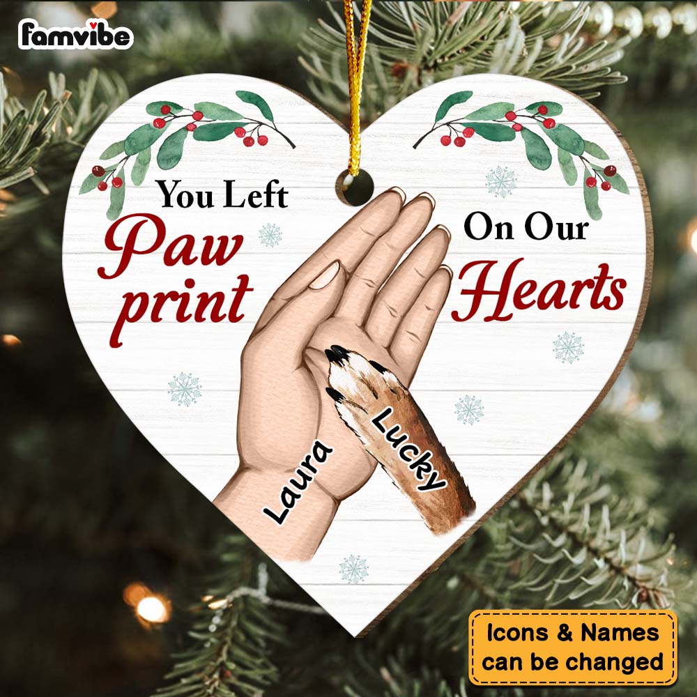 Personalized Dog Cat Pet Memorial Christmas Heart Ornament 29675 Primary Mockup
