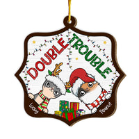 Personalized Gift For Cat Lover Christmas Double Trouble Ornament 29676 thumb 1