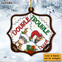 Personalized Gift For Cat Lover Christmas Double Trouble Ornament 29676 thumb 1