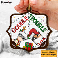 Personalized Gift For Cat Lover Christmas Double Trouble Ornament 29676 thumb 1