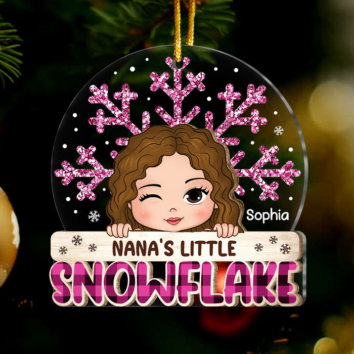 Personalized  Grandma's Little Snowflake 2 Layered Mix Ornament 29677 1