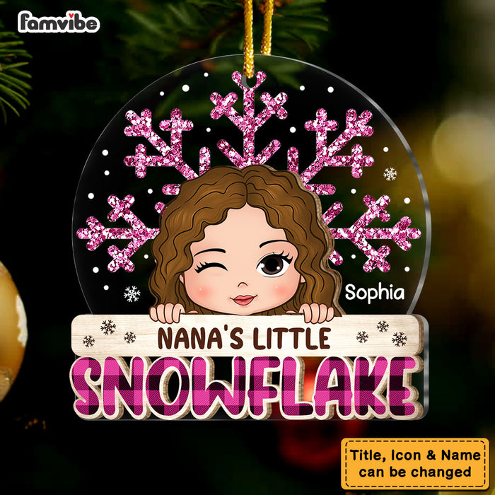 Personalized  Grandma's Little Snowflake 2 Layered Mix Ornament 29677 1