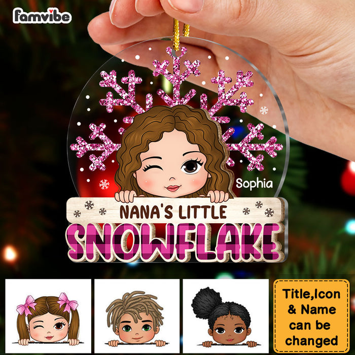 Personalized  Grandma's Little Snowflake 2 Layered Mix Ornament 29677 1