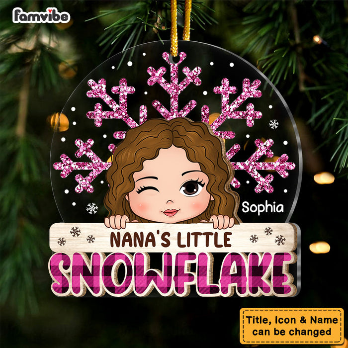 Personalized  Grandma's Little Snowflake 2 Layered Mix Ornament 29677 1