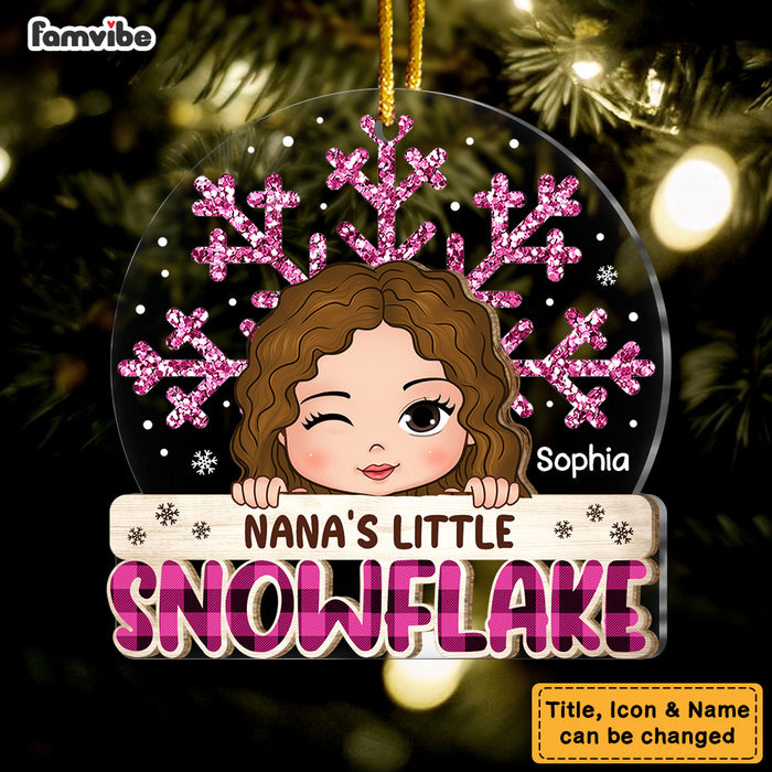 Personalized  Grandma's Little Snowflake 2 Layered Mix Ornament 29677 1
