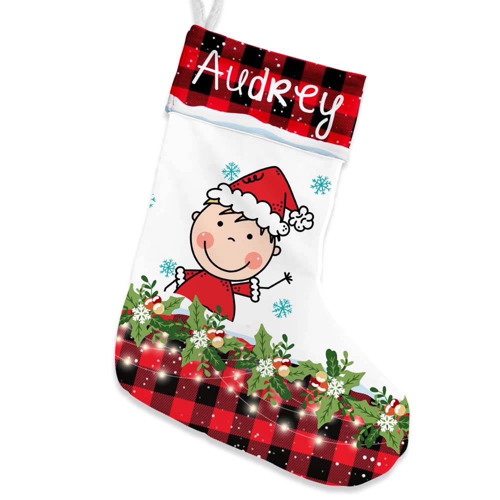 Personalized Gift For Family Buffalo Plaid Christmas Stocking 29678 Primary Mockup