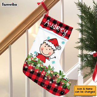 Personalized Gift For Family Buffalo Plaid Christmas Stocking 29678 Primary Mockup