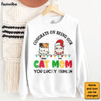 Personalized Gift For Congrats On Being My Cat Mom Shirt - Hoodie - Sweatshirt 29680 thumb 1