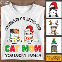 Personalized Gift For Congrats On Being My Cat Mom Shirt - Hoodie - Sweatshirt 29680 thumb 1