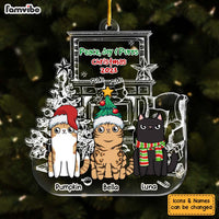 Personalized Gift For Cat Lovers Peace, Joy & Purrs Ornament 29681 thumb 1